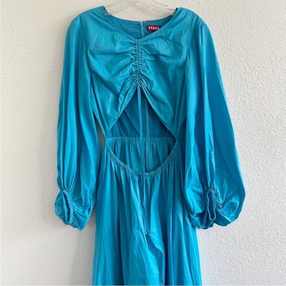 Staud Tangier Cutout Long Sleeve Maxi Dress Blue - Picture 3 of 11